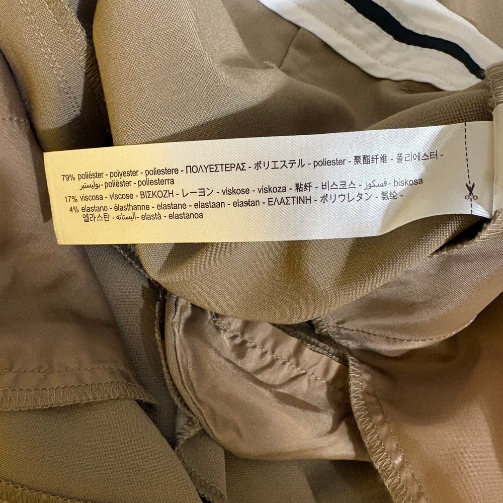 ZARA Womens Wide Leg Culottes Palazzo Trousers M Brown Pleated High Waist Office - Picture 12 of 14